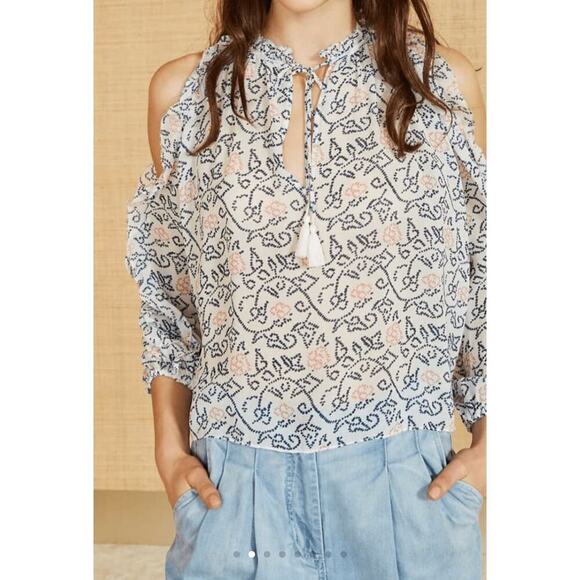 Ulla Johnson Dunia Silk Cold Shoulder Blouse Size 0 - Picture 2 of 10